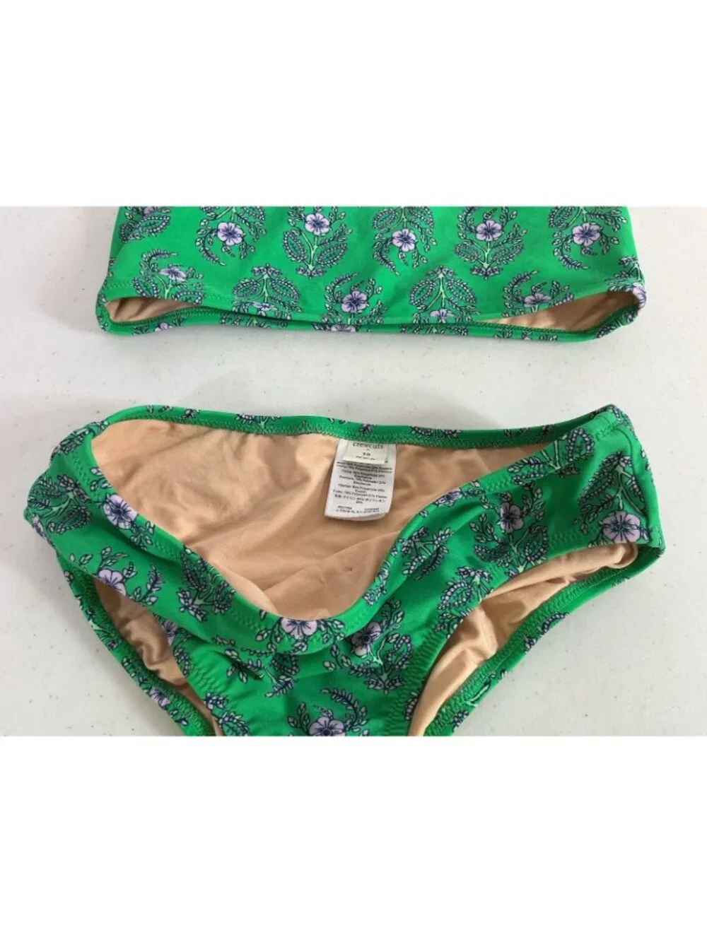 Crewcuts Girls 2pc Bikini Swim Set Bralette Floral Print Size 14